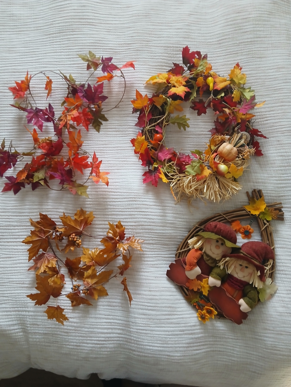 Autumn Harvest Fall Wreath and Garland Set -Halloweendecor